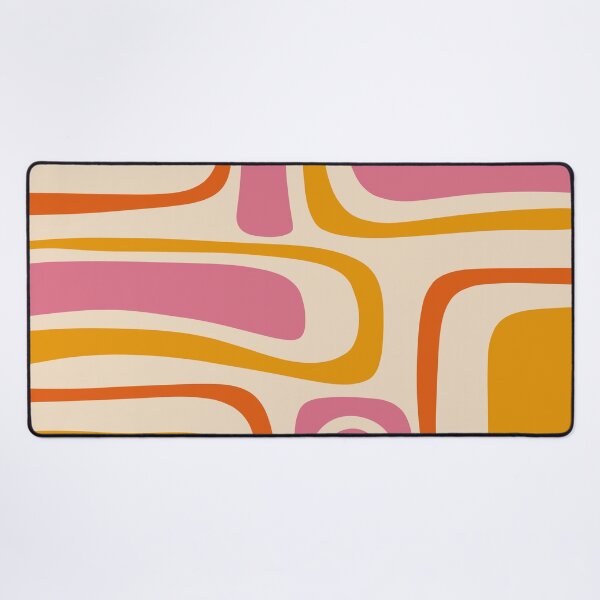 Item preview, Palm Springs Retro Mid Century Modern Abstract Pattern in Thulian and Orange Tones designed and sold by kierkegaard.