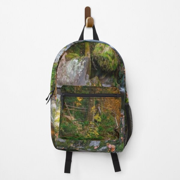 Item preview, cool green landscape with with a waterfall and green trees and mountain art designed and sold by BEAUTY ⭐⭐⭐⭐⭐.