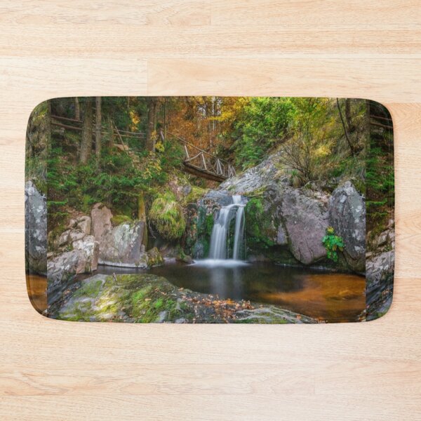 Item preview, cool green landscape with with a waterfall and green trees and mountain  art designed and sold by BEAUTY ⭐⭐⭐⭐⭐.