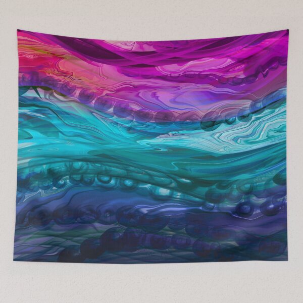 Item preview, Abstract liquid art alcohol ink ocean waves, liquid marble art design, abstract marble art, liquid art, purple turquoise watercolor  designed and sold by ZeinabTaha.