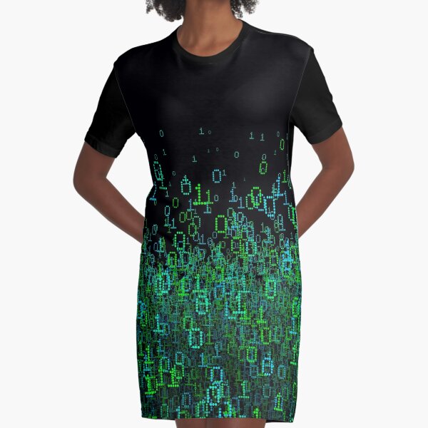 Binary Cloud Graphic T-Shirt Dress