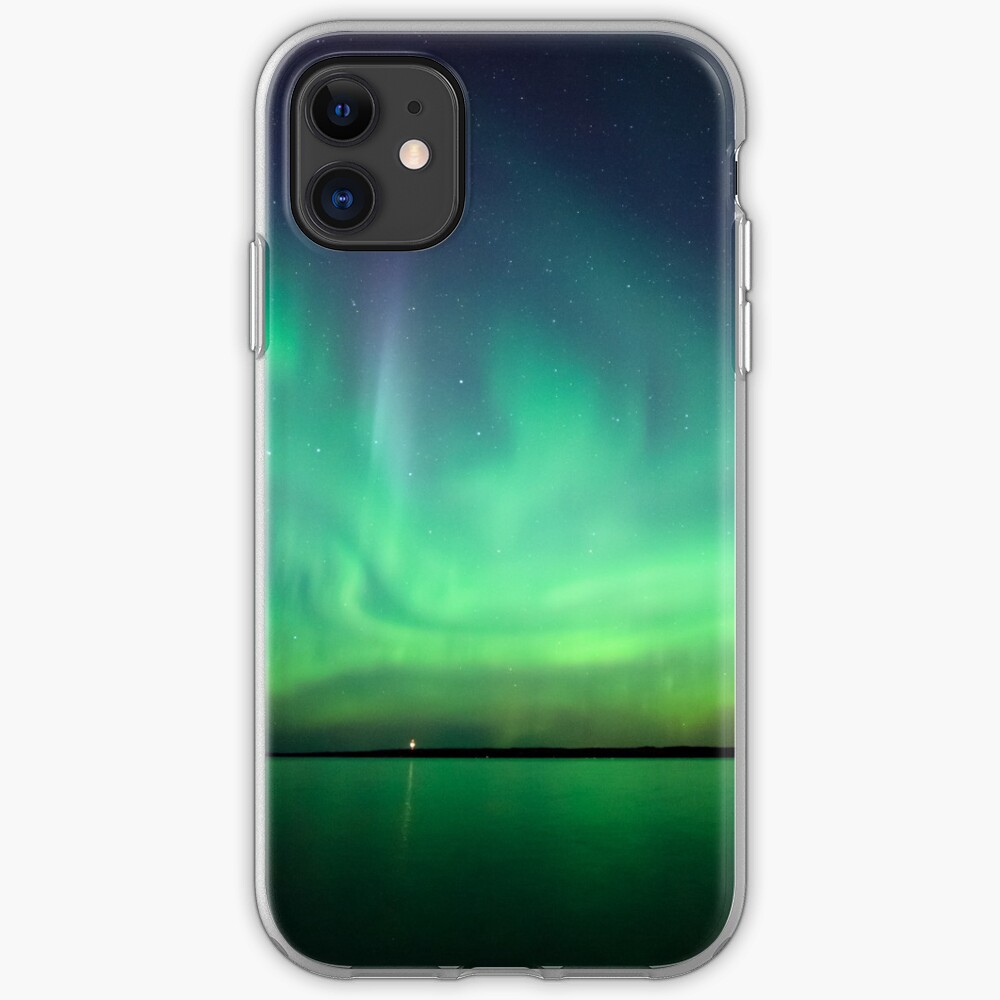 Northern lights over lake iPhone Case & Cover