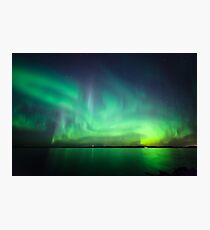 Northern lights over lake Photographic Print