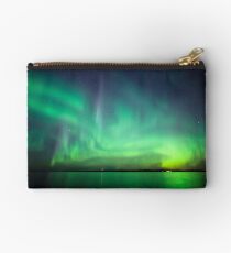 Northern lights over lake Studio Pouch