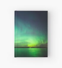 Northern lights over lake Hardcover Journal