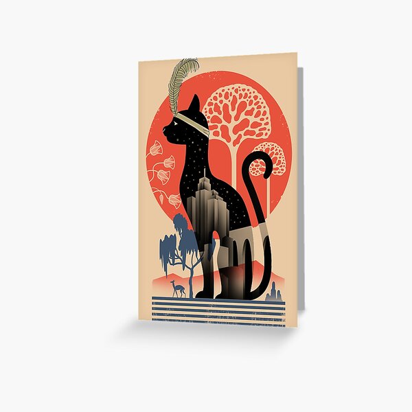 Cat Deco Greeting Card