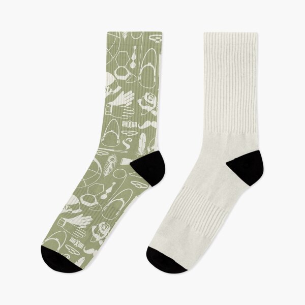 Item preview, Sage Green 1920s Vintage Fashion on Antique White Vertical Split designed and sold by HiddenPuppets.
