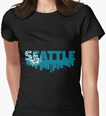 Seattle Flag Skyline Women's Fitted T-Shirt