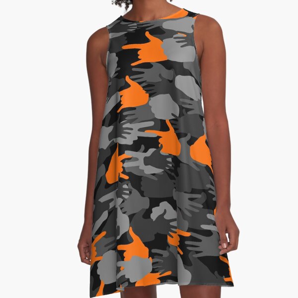 camo orange dress