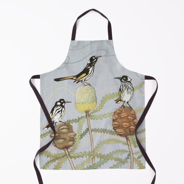 Item preview, Five Honeyeaters on Banksia designed and sold by Esti Nagy.