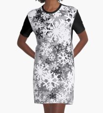 Snowflake Camo Graphic T-Shirt Dress