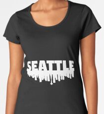 Seattle and Skyline - Black Women's Premium T-Shirt