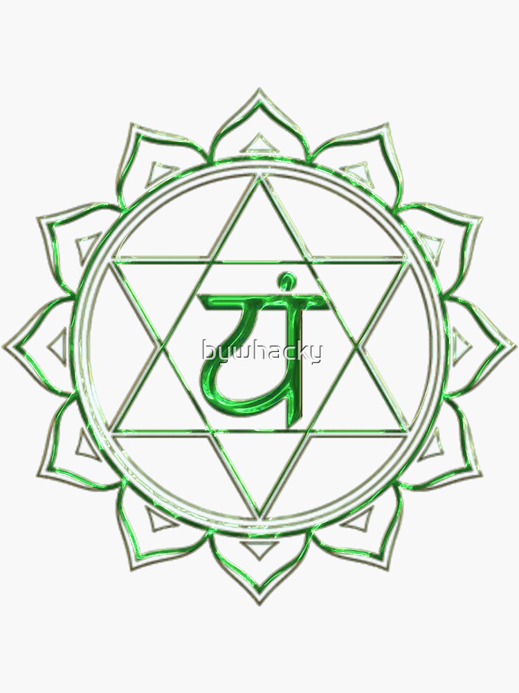 Thumbnail 3 of 3, Sticker, Heart Chakra designed and sold by bywhacky.