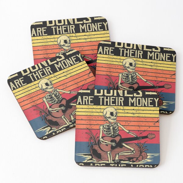 Item preview, Bones Are Their Money Skeleton Playing Guitar Retro Vintage  designed and sold by allerasafrase.