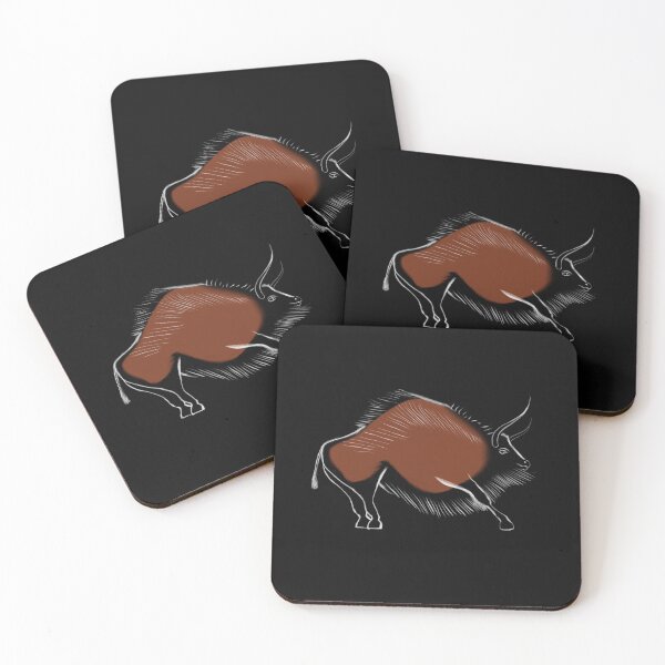 Item preview, Stone Age bison cave painting with red ocher from Lascaux designed and sold by archbestos.