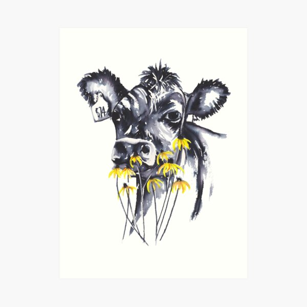 No worries - cow painting Art Print