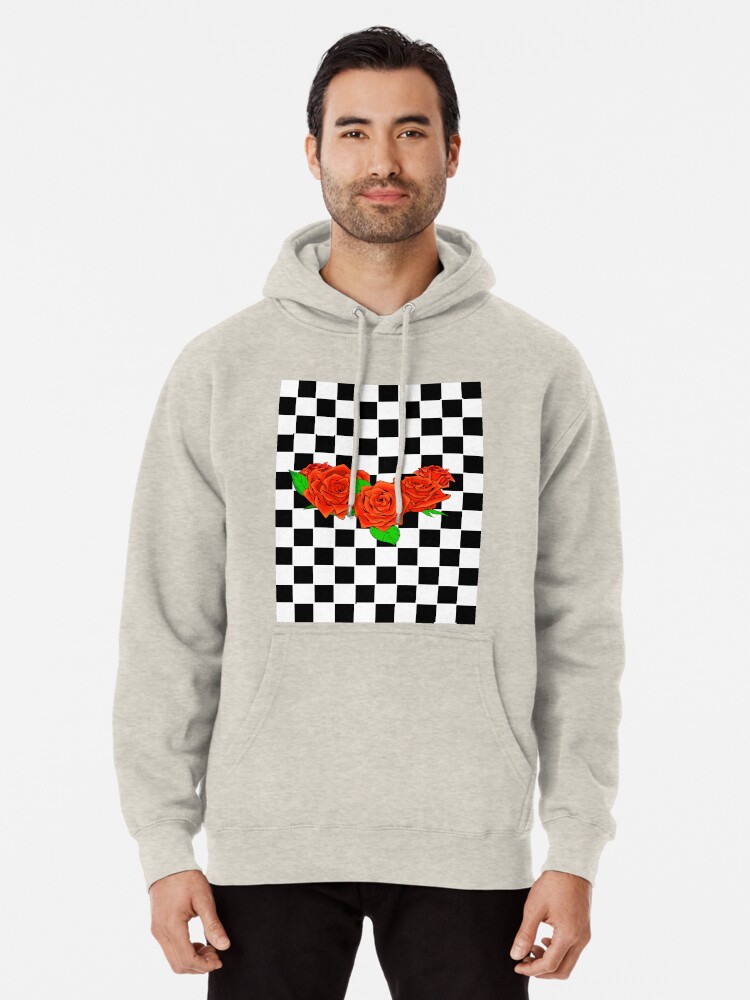 checkered rose hoodie