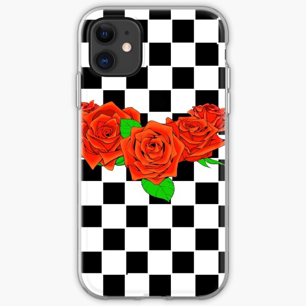 Checkered rose iPhone Soft Case