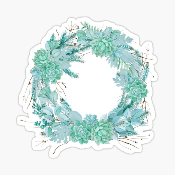 Download Succulent Wreath Stickers Redbubble