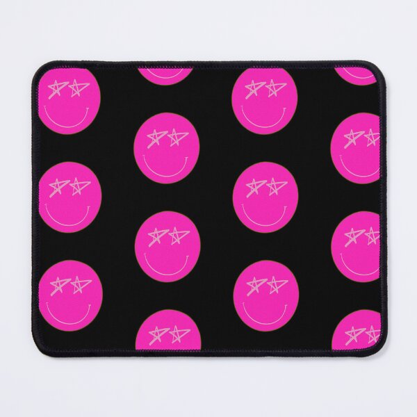 Item preview, Hot Pink Smile Smiley Face with Drawing Star Eyes Design designed and sold by theprintedclub.