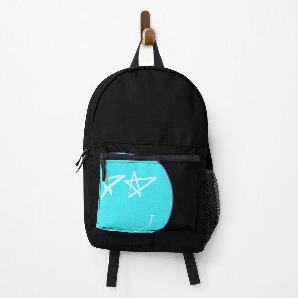 Item preview, Neon Blue Smile Smiley Face with Drawing Star Eyes Design designed and sold by theprintedclub.