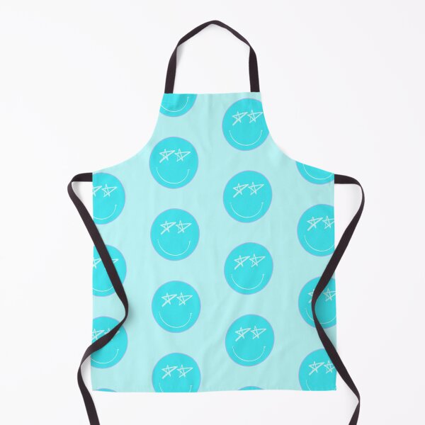 Item preview, Neon Blue Smile Smiley Face with Drawing Star Eyes Design designed and sold by theprintedclub.