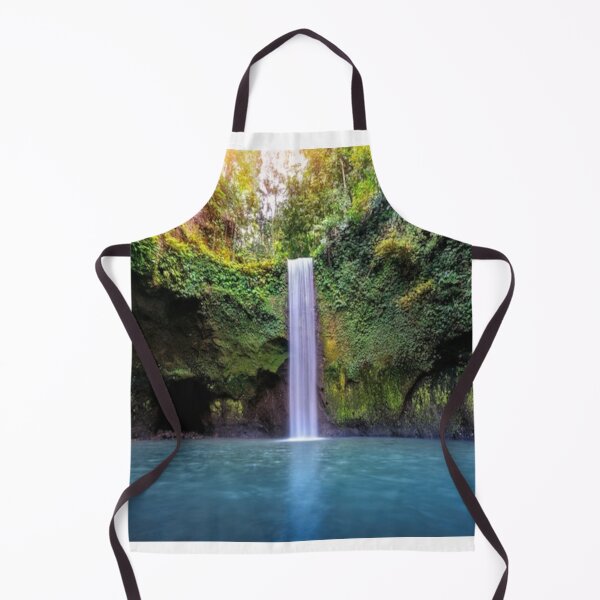 Item preview, cool green landscape with with a waterfall and green trees and mountain art designed and sold by BEAUTY ⭐⭐⭐⭐⭐.
