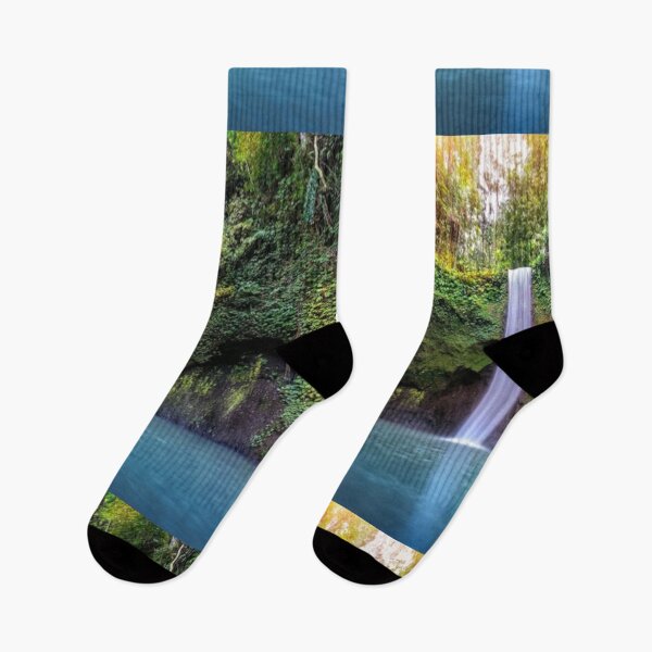 Item preview,  cool green landscape with with a waterfall and green trees and mountain  art designed and sold by BEAUTY ⭐⭐⭐⭐⭐.