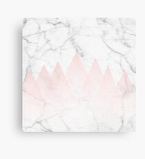 White Marble Background Pink Abstract Triangle Mountains Metal Print