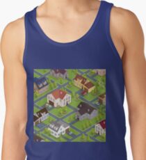 Isometric Cityscape. Isometric Buildings. Isometric Houses. Isometric Cottages. Isometric City. Modern Houses. Isometric Cars. Tank Top