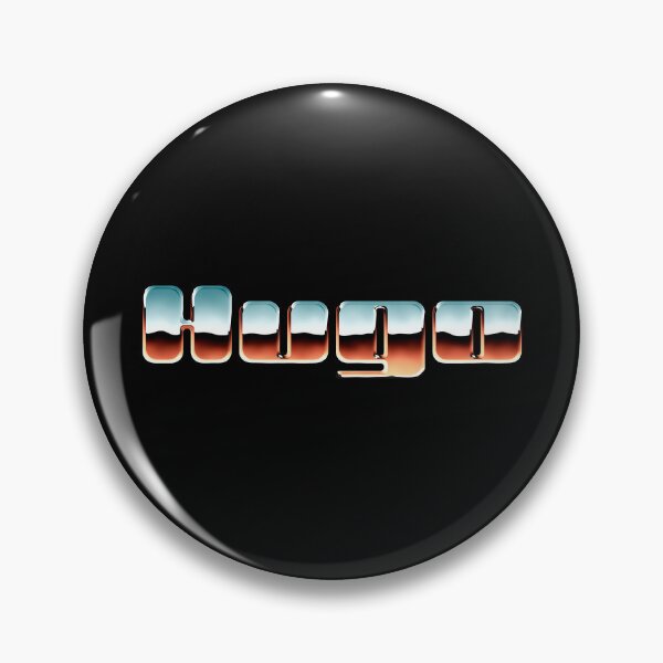 Artikelvorschau, Hugo name - Cool 80s retro chrome design entworfen und verkauft von NameTheory.