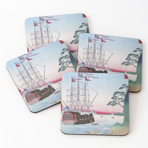 Item preview, Dutch Ship at Anchor off the Coast of Tsushima, 1859 by Utagawa Hiroshige designed and sold by VintageBob.