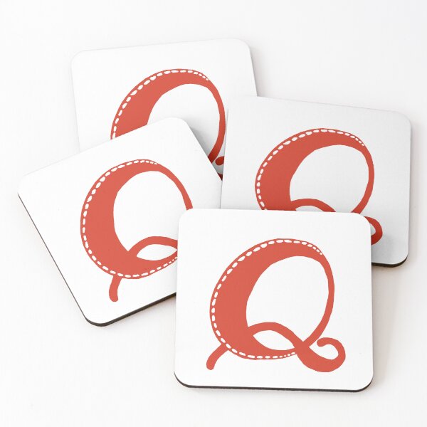 Item preview, Letter Q Red initial monogram alphabet Q capital q designed and sold by Antique-Gifts.