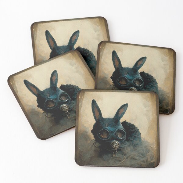 Item preview, Rabbit wearing a gas mask. designed and sold by Maniock.
