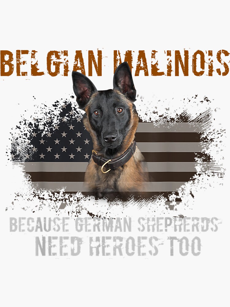 "Belgian Malinois American Flag Dog" Sticker for Sale by lypyvike Redbubble