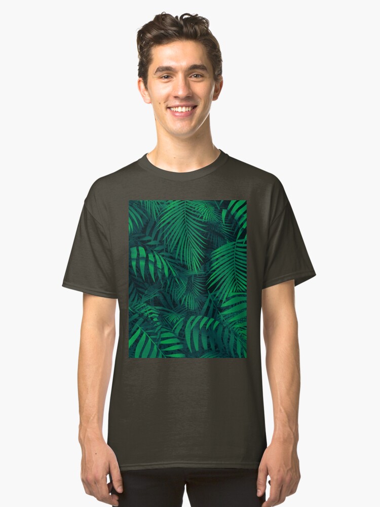 Tropical Jungle Forest Men/'s All Over Baseball T Shirt Summer Wild Trees