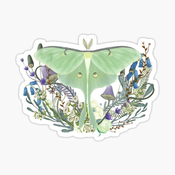 Artikel-Vorschau von Luna Moth und Blumen und Pilze, designt und verkauft von MoonRitualCo.
