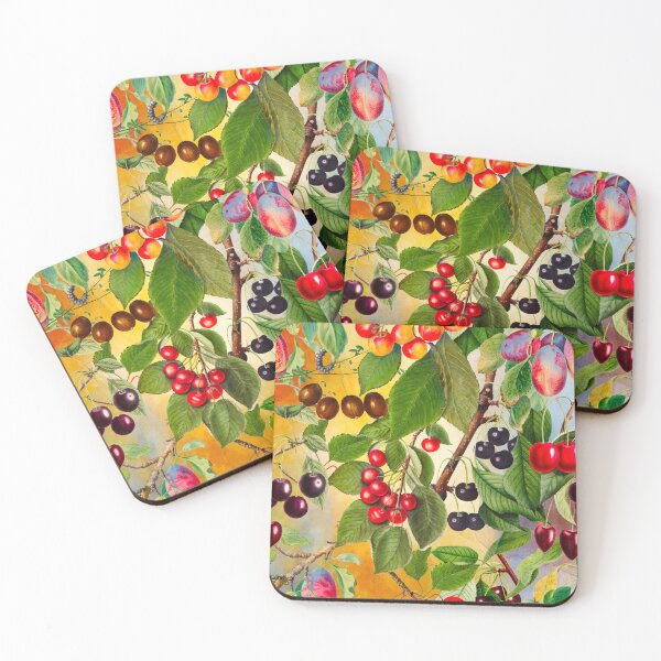Item preview, Exotic tropical floral leaves and fruits, botanical pattern, tropical plants, yellow fruit pattern designed and sold by ZeinabTaha.