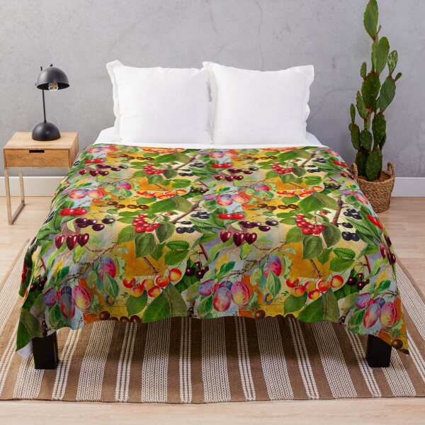 Item preview, Exotic tropical floral leaves and fruits, botanical pattern, tropical plants, yellow fruit pattern designed and sold by ZeinabTaha.