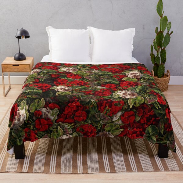 Item preview, Vintage Botanical White and Red Flower Pattern designed and sold by Syahrasi.