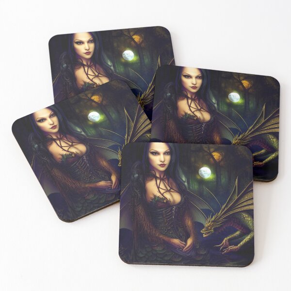 Item preview, Beautiful Dark Fairy with Dragon Companion designed and sold by enchantedlife.