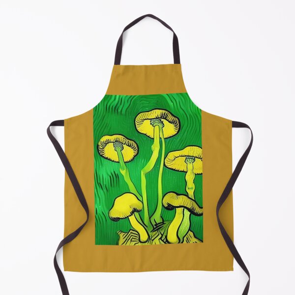 Item preview, YELLOW AND GREEN VAN GOGH STYLE MUSHROOMS designed and sold by sailorsam1805.