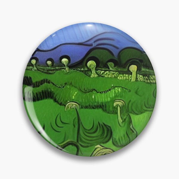 Item preview, GREEN AND PURPLE VAN GOGH STYLE MUSHROOMS designed and sold by sailorsam1805.