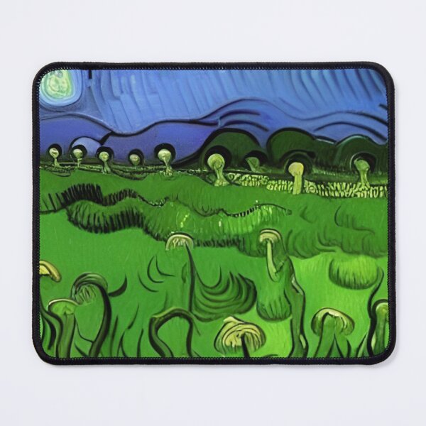 Item preview, GREEN AND PURPLE VAN GOGH STYLE MUSHROOMS designed and sold by sailorsam1805.