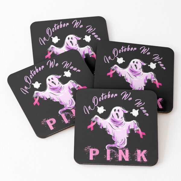 Item preview, In October We Wear Pink Ribbon Ghost Breast Cancer Halloween halloween scary designed and sold by SatouKuru.