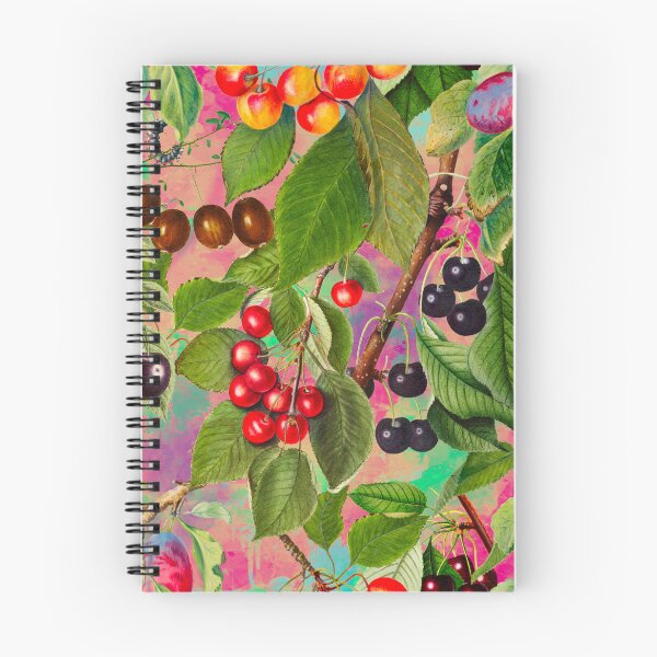 Item preview, Exotic tropical floral leaves and fruits, botanical pattern, tropical plants, blush rose pink fruit pattern designed and sold by ZeinabTaha.