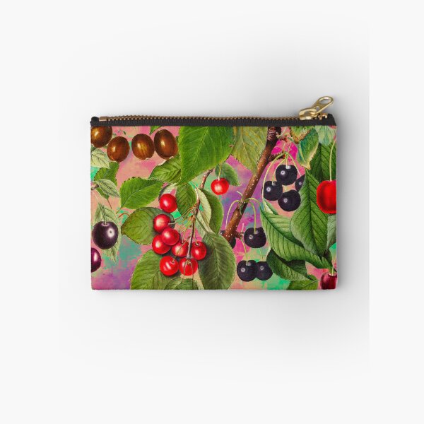Item preview, Exotic tropical floral leaves and fruits, botanical pattern, tropical plants, blush rose pink fruit pattern designed and sold by ZeinabTaha.