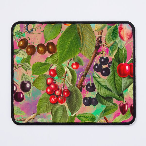Item preview, Exotic tropical floral leaves and fruits, botanical pattern, tropical plants, blush rose pink fruit pattern designed and sold by ZeinabTaha.