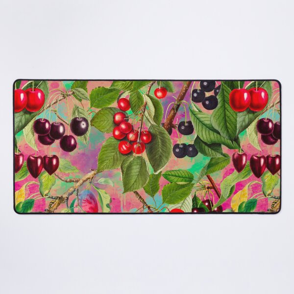Item preview, Exotic tropical floral leaves and fruits, botanical pattern, tropical plants, blush rose pink fruit pattern designed and sold by ZeinabTaha.