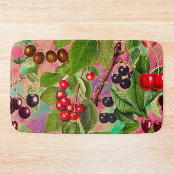 Item preview, Exotic tropical floral leaves and fruits, botanical pattern, tropical plants, blush rose pink fruit pattern designed and sold by ZeinabTaha.